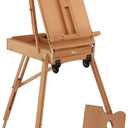 Creative Mark Monet Wooden French Walnut Color Easel & Sketchbox- Portable Lightweight Art Easel with Storage for Adults - Ideal for Drawing, Painting - Includes Palette, Supports Canvas up to 32", Travel
