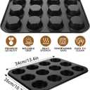 Abeillo 12-Cup Muffin Pan, Set of 2 Stainless Steel Cupcake Pans Metal Muffin Baking Tin Tray for Oven Mini Quiches Tarts, Making Muffins or Cupcakes, Non-toxic & Dishwasher