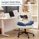 DUMOS Criss Cross Chair, Cross Legged Vanity Chair, Home Office, Upgrade-Fabric