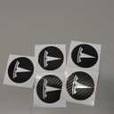 Center Cap Wheel Rim Logo T Emblem Decals Stickers 5 Pieces Compatible with Model X S 3 Y