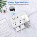 Extension Cord 15 ft, Power Strip with 6 Outlets 4 USB Charger(2 USB C Port), Flat Plug Outlet Extender Long Cord, Protection for Indoor, Home, Office Supplies, Dorm Room Essentials