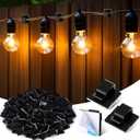 200 Pcs Outdoor Light Clips Adhesive Cable Clips for Christmas Outdoor String Lights with Adhesive Strips Patio Decor for Wall Wire Holder for Hanging Cable Management Cord Organizer (Black)