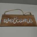 Wooden Welcome Sign Disco Glass Door Decor Rustic Welcome Sign for Front Door, Porch, Entryway
