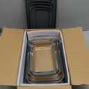 8-Piece Deep Glass Baking Dish Set with Plastic lids,Rectangular Glass Bakeware Set with Lids, Baking Pans for Lasagna, Leftovers, Cooking, Kitchen, Freezer-to-Oven and Dishwasher, Gray