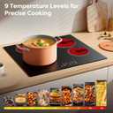 CDV 24 Inch Electric Cooktop 4 Burners 6400W Dual Heating Ring
