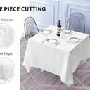 Surmente Square Tablecloth for Square or Round Tables 100% Polyester 85x85 Inch Table Cloth for Weddings, Banquets, or Restaurants (White)