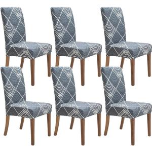 SPRINGRICO Chair Covers for Dining Room 6 Pack, Stretch Dining Chair Cover, Washable Spandex Kitchen Parsons Chair Slipcovers, Removable Seat Protector for Home or Party (Set of 6, Bora Bora)