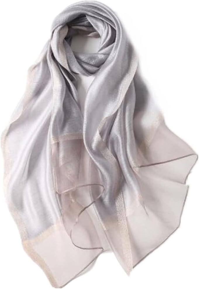Womens Scarves Lightweight Silk Scarf Shawls and Wraps for Evening Dresses Summer Beach Wedding Shawl Gifts (Grey)