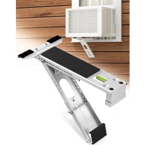 AC Window Air Conditioner Bracket: Portable Anti-Slip Support Bracket Heavy Duty Up to 165 lbs - Safe Brackets Built-in Bubble Level for 5000-12000 BTU Windows Unit