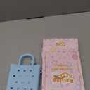 Oudizz Mini Rubber Tote Bag, Silicone Beach Tote for Little Girl & Woman, Cute Bag with 20 Charms & Adjustable Shoulder Strap