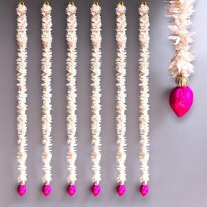LOVENSPIRE Lotus Buds Jasmines Gajra Artificial Floral Decor Indian Wedding Decor Garland for Decoration Strings with Jasmine Diwali Pooja Backdrop Day of The Dead