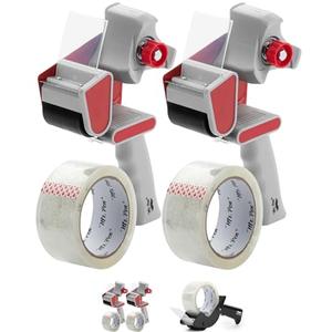 Mr. Pen- Heavy Duty Packing Tape Dispenser Gun, 2 Inch, 2 Pack with 2 Clear Tape Rolls, Handheld Tape Gun for Moving, Shipping, Sealing Boxes & Packaging, Missing One