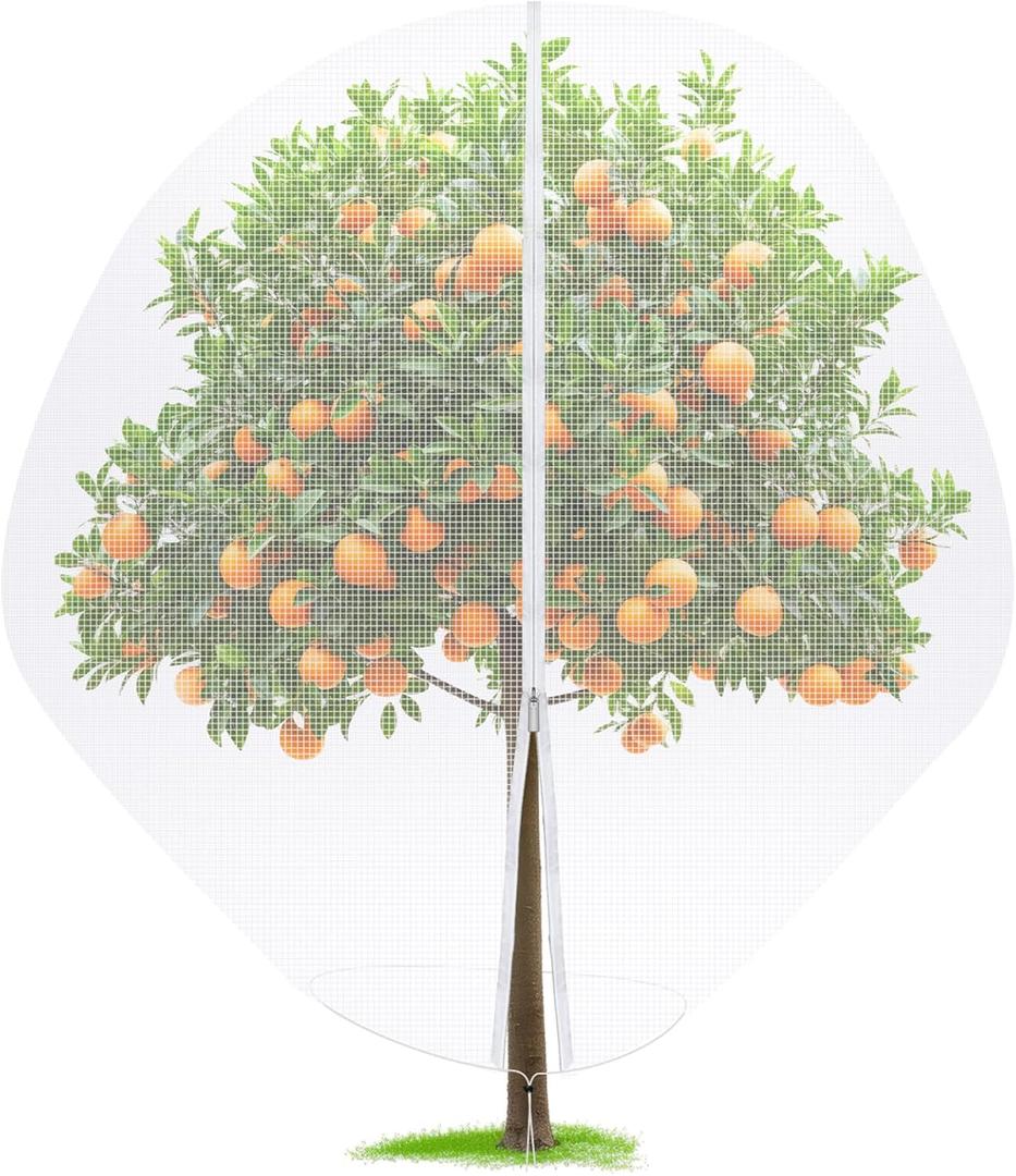 10 x 10 FT Large Fruit Tree Netting Bags Garden Plant Protector with Zipper and Drawstring Blueberry Bushes Netting Covers Plant Protection Mesh Net Bags from Insect Bug Cicada