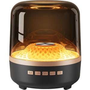 Bluetooth Speaker with HD Sound and Lights, Portable Wireless, Long-lasting battery life, TWS Pairing, for Home/Party/Outdoor/Travel/Beach, Stocking Stuffers, White Elephant Gifts for Adults (Black)