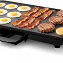 CookSimple Everyday 20"x12" Electric Griddle–1700W Nonstick ILAG Granite Surface, Large Flat Design, Perfect for Family Meals, Pancakes&Eggs, Fast Even Heating, Easy to Clean, Granite Black