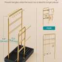 SONGMICS Jewelry Holder, Display Stand, Metal Frame, Velvet Tray
