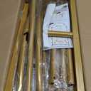 7.2FT Metal Arch Backdrop Stand and Cover Set, Gold Wedding Backdrop Arch Stand with Cover, Balloon Arch Stand with White Arch Cover for Birthday Party Baby Shower Graduation Ceremony Decorations