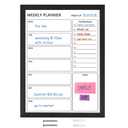 Dry Erase White Board Weekly Calendar Board,17.7“x23.6,Black