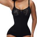 SHAPSHE Shapewear Bodysuits for Women Tummy Control Body Shaper Seamless Sculpting Snatched Low Back Waist Body Suit (Large, Black)