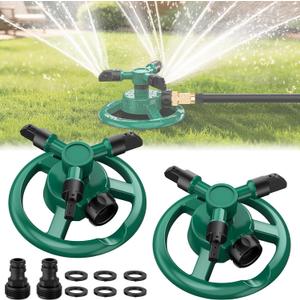 Sprinklers for Yard, Lawn & Garden Sprinkler Automatic 360 Rotating for Large Area Coverage, Grass Water Sprinkler for Water Fun-2PCS