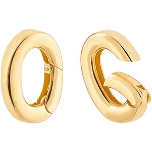 PH PandaHall 2pcs 925 Sterling Silver Spring Bail Connector, 10.5x7.5x2mm Golden Necklace Enhancer Necklace Clasps and Closures Bail Clasp Snap Gate Ring for DIY Bracelets Jewelry Crafts Making