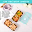 2Pcs Grab and Go Snack Containers Stainless Steel, Reusable Double Compartment Food Storage, Condiment Container with Lids - Perfect for Snacks, Dips, Travel, Camping & Takeout