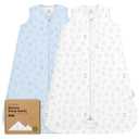 2-Pack Baby Sleep Sacks, Zipper Wearable Blanket-0.5TOG Organic Cotton,Lightweight,Soft Cozy Toddler Sleeping Sack 6-12 months,Easy to Wear Large Newborn Transition Swaddles Sleepsacks(ABC Land Sky,M)