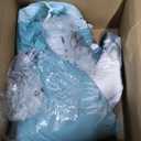Luxudecor Floral Comforter Set Full Size 7 Piece, Aqua Flower Bed in a Bag, Elegant Gradient Floral Comforter with Sheet Set, Soft Seersucker Microfiber Bedding Set for All Season (Aqua, 80"x90")