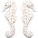 T.I. Design Coastal Seahorses Pair White Wash Wall Art