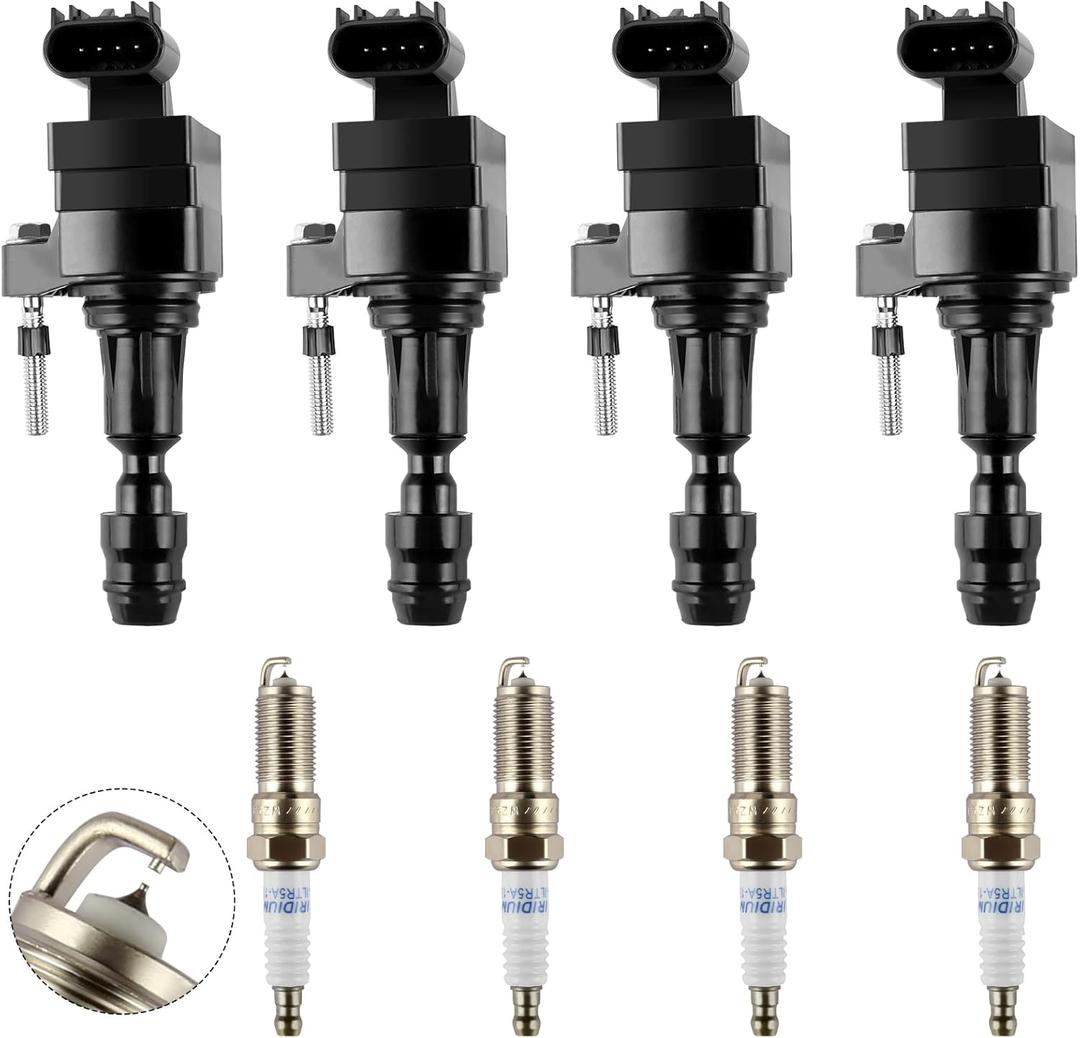 UF491 Ignition Coil Pack & Double Iridium Spark Plugs Set of 4, Compatible with Buick, Chevy Cobalt Equinox Malibu Orlando HHR, GMC Terrain, Pontiac G5 G6, Saturn Replaces D522C, 12638824 C1552 UF491 Ignition Coil Pack & Double Iridium Spark Plugs Set of 4, Compatible with Buick, Chevy Cobalt Equinox Malibu Orlando HHR, GMC Terrain, Pontiac G5 G6, Saturn Replaces D522C, 12638824 C1552