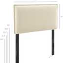 Modway Camille Twin Size Upholstered Linen Blend Headboard with Removable Slipcover – in Linen - Padded Pillow Style Headboard with Adjustable Mounting for Twin Beds