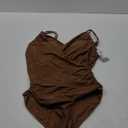 B2prity One Piece Swimsuits for Women Adjustable Double Strap V Neck Bathing Suit Slimming Tummy Control Swimwear Brown XL