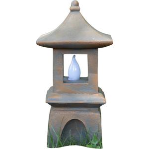 VP Home Pagoda Garden Statues Outdoor, Solar Powered Statue Japanese Garden Decor, Outdoor Zen Garden Lantern, Flickering LED Garden Light (Harmony Pagoda)