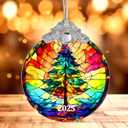 2 x Christmas Tree Ornaments, Stained Glass Effection, 4 Inch Acrylic Ornament, White Elephant Gifts, Holiday Decor, Christmas Ornament 2025, Tree Ornaments, New Year Decorations