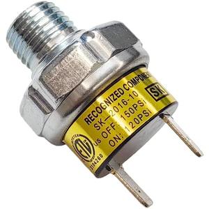 Air Pressure Switch 120-150 PSI Tank Mount Type Thread 1/4" NPT 12V 24V DC Air Compressor Pressure Switch for Air Train Horn 120-150 1/4 inch