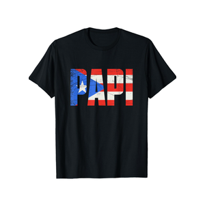 Mens Puerto Rico Papi, Puerto Rican Flag T-Shirt, M