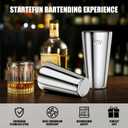 IOV Boston Cocktail Shaker Set, 18oz & 28oz Stainless Steel Weighted Shaker Tins, Metal Martini Drink Mixer for Bartending, Professional Bar Tools with Cocktail Recipe Guide