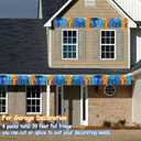 2 x 4 Packs Total 39 Ft Parade Floats for Trailer Car, Orange Blue Foil Fringe Garland Tinsel Blue Dog Themed Streamers Hanging Banner Table Skirts for Graduation Homecoming Birthday Dog Themed Party