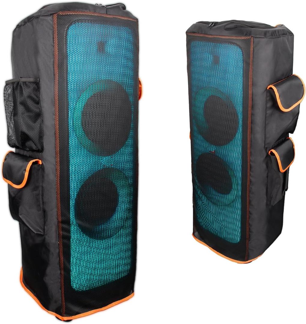 Compatible with JBL PartyBox 1000 Speaker Protective Cover, Double-Layer Shield, Scratch-Resistant, Dustproof Shell, Custom Fit Speaker Jacket, Breathable Mesh Sleeve with 4 Storage Pockets