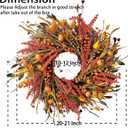 WANNA-CUL 24 inch Fall Wreath Decor for Front Door with Pumpkins, Hawthorn,Grain,Lantern Fruit,Berries,Eucalyptus Leaves, Large Harvest Door Wreath for Autumn or Thanksgiving Decoration