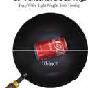 Souped Up Recipes 10 Inch Carbon Steel Wok For Electric, Induction and Gas Stoves (Lid and User Guide Video Included)
