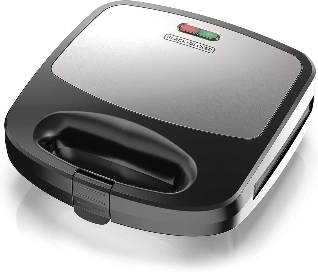 BLACK+DECKER 3-in-1 Waffle Iron, WM2000SD, Grill and Sandwich Press, Non-Stick Removable Plates, Space Saving Compact Design