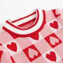 Curipeer Infant Toddler Girls Sweater Dresses Long Sleeve Ribbed Knit Pullover Ruffle Cozy Dress (2T, A-aa-heart Pattern)