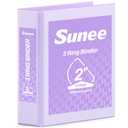 SUNEE 3 Ring Binder 2 Inch, Clear View Binder Three Ring PVC-Free (Fit 8.5x11 Inches) for School or Office Supplies, Light Purple, 1 Pack