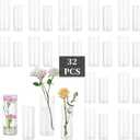 Glasseam Glass Cylinder Vase in Bulk: 32pcs Clear Small Bud Flower Vases for Centerpieces - Modern Hurricane Pillar or Floating Candle Holder for Wedding Party Table Living Room Home Decor, Tall 6"+7"