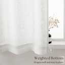 Linen Sheer Curtains for Kitchen Windows 36 Inch Rod Pocket Length Light Filtering Privacy Short Curtains Farmhouse Boho for Bathroom RV 2 Panels Ivory White