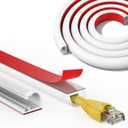 UOMTFAI Wall Cord Hider 118 Inch, Self Adhesive Cable Hider Cord Cover for Wires, Flexible Wire Cover Cable Raceway for Cord Management W0.59 H0.39in White
