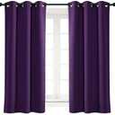 NICETOWN Blackout Room Darkening Window Curtain Triple Weave Home Decoration Solid Ring Top Blackout Room Darkening Drape for Bedroom (Single Panel, 42 x 63 inch, Royal Purple)