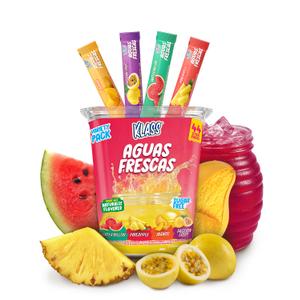 2x Klass Aguas Frescas Tropical Variety | Zero Sugar Drink Mix | 44 Sticks, 3.08 Ounce 