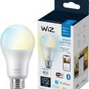 WiZ 60W A19 Tunable White LED Smart Bulb - Pack of 1 - E26- Indoor - Connects to Your Existing Wi-Fi - Control with Voice or App + Activate with Motion - Matter Compatible
